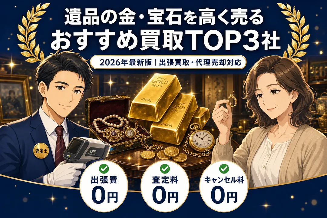 遺品の金・宝石を高く売るおすすめ買取TOP3社