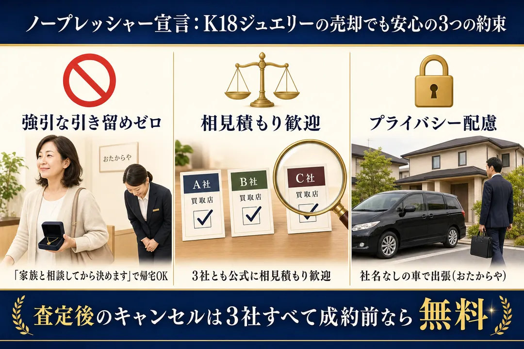 ノープレッシャー宣言 K18ネックレス売却の3つの約束