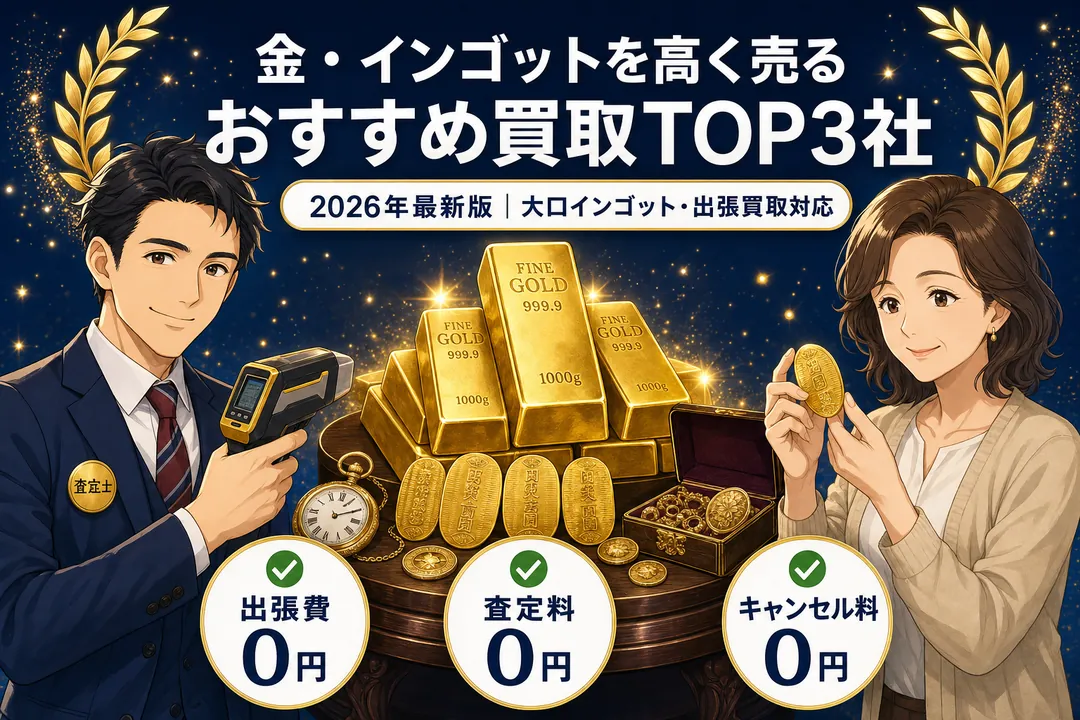 インゴット・金地金を高く売るおすすめ買取店TOP3